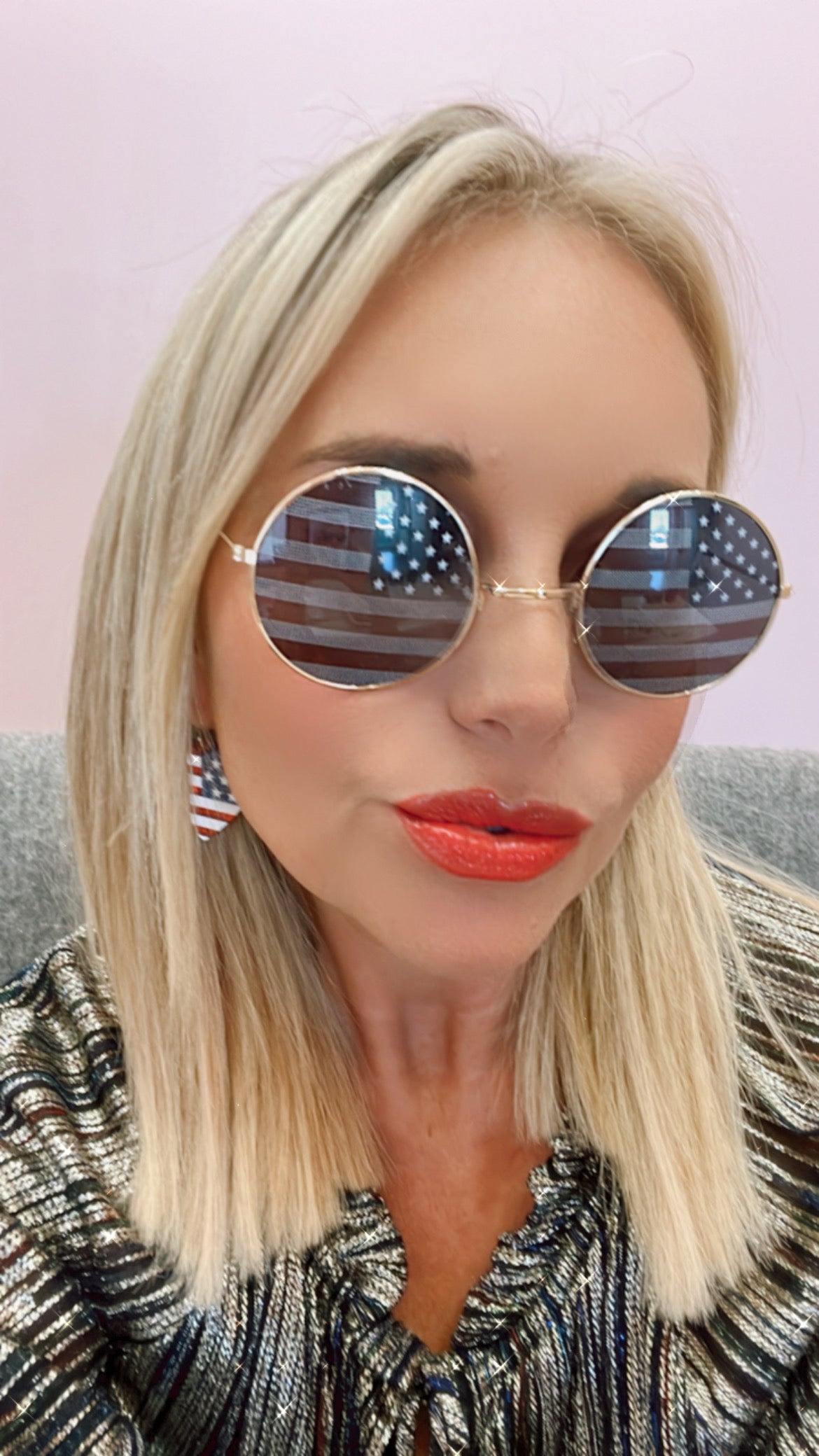 American Flag Round Sunglasses
