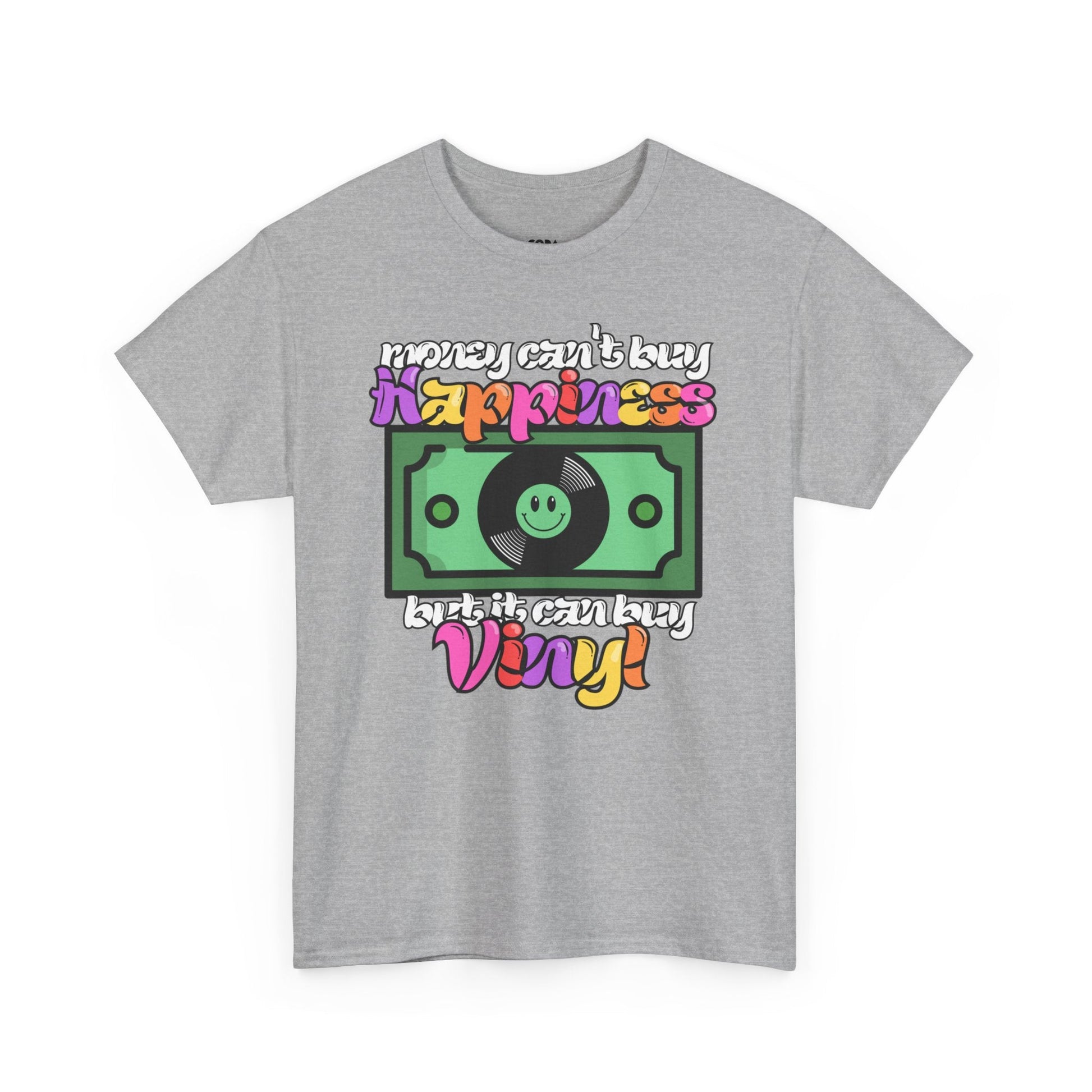 Money Can't Buy Happiness Men's Vinyl Record T-Shirt