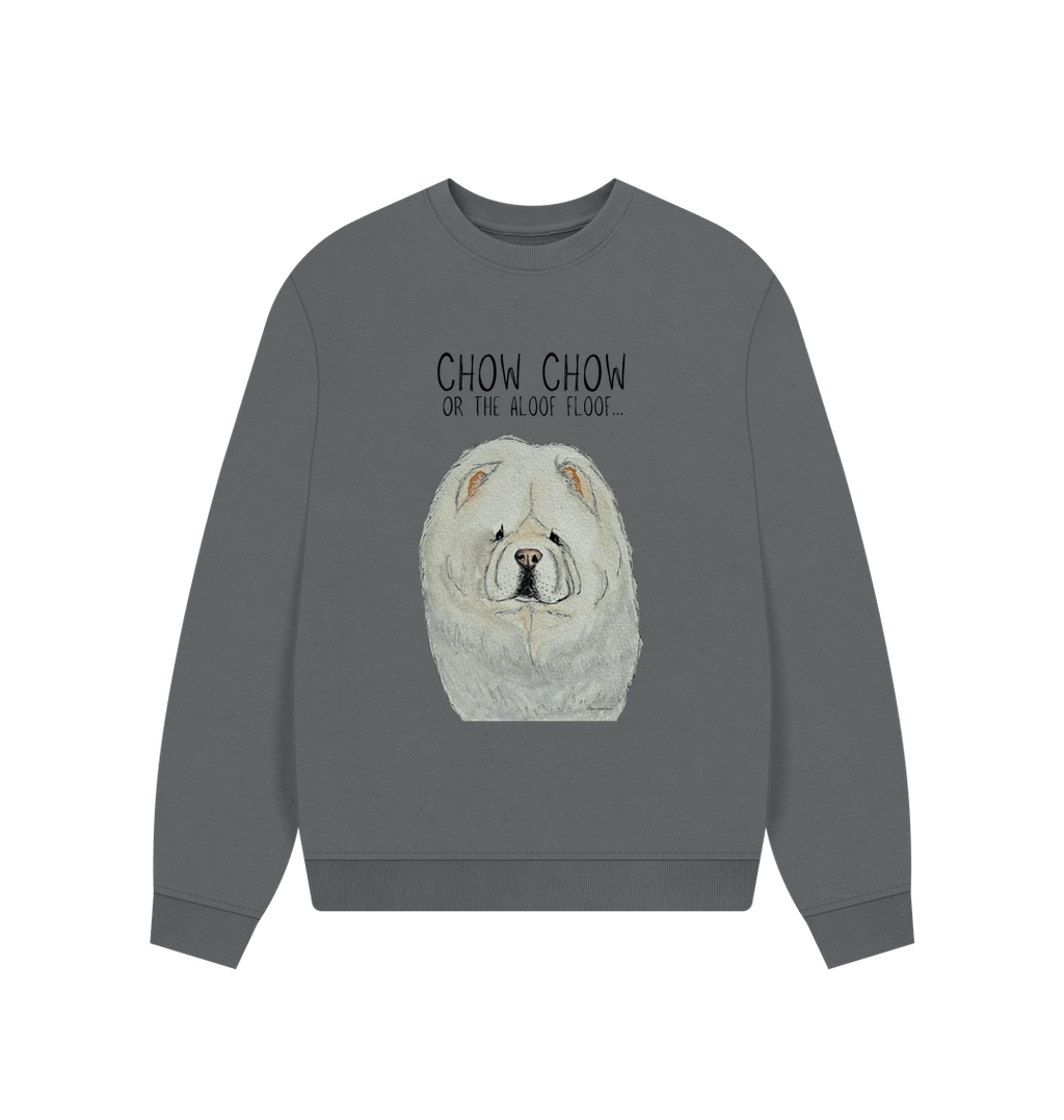 Snuggle Up in Style with the Cream Chow Chow Women's Oversized Sweatshirt – Aloof Floof Approved!