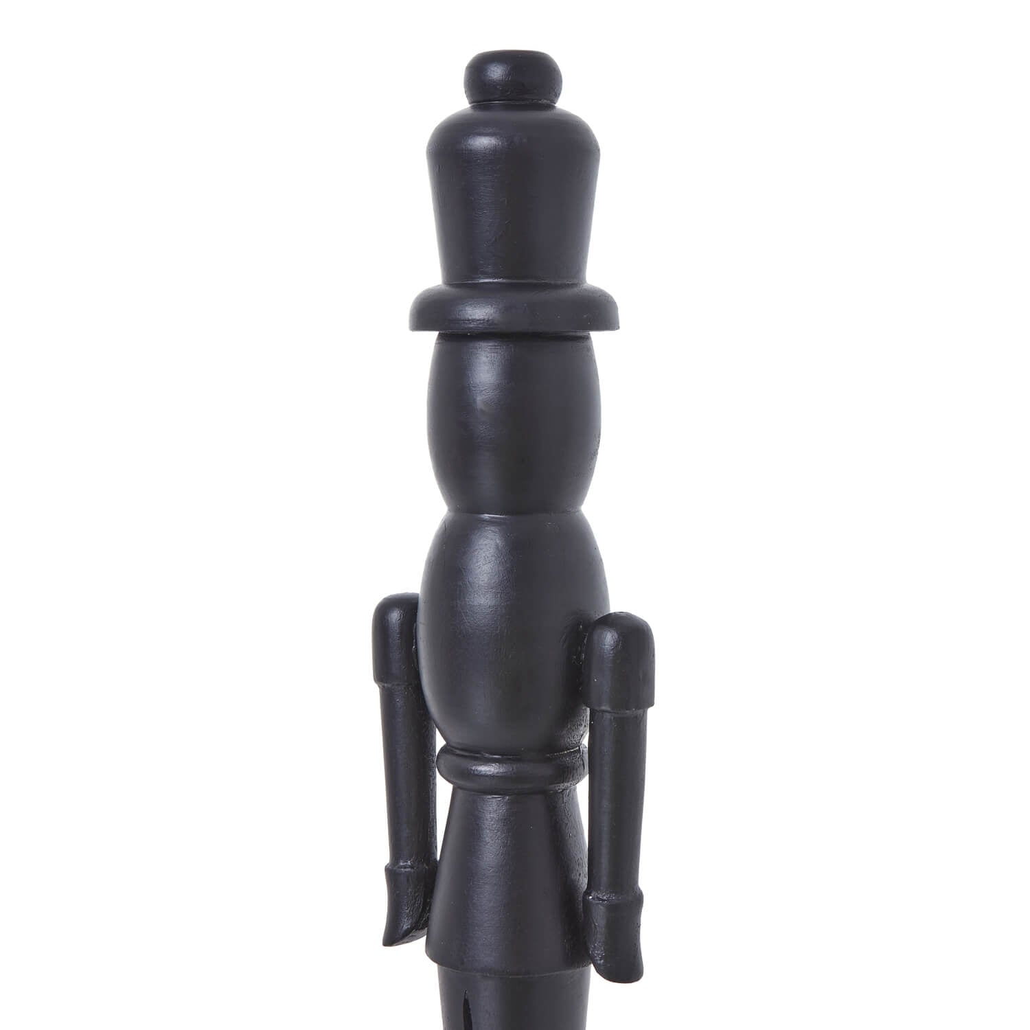 Black wooden Nordic nutcracker with minimalist design, 50cm tall, for modern Christmas decor by Sostter at brixbailey.com