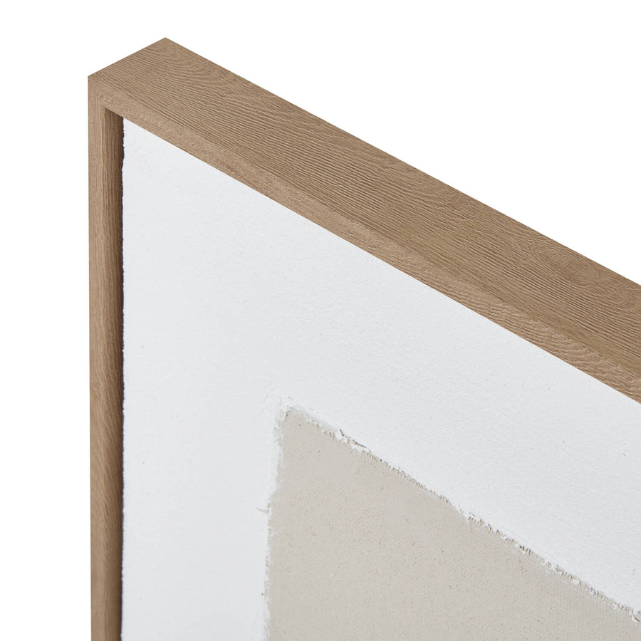 Minimalist abstract canvas art in neutral tones with champagne wood frame, perfect for modern interiors by Sostter at brixbailey.com