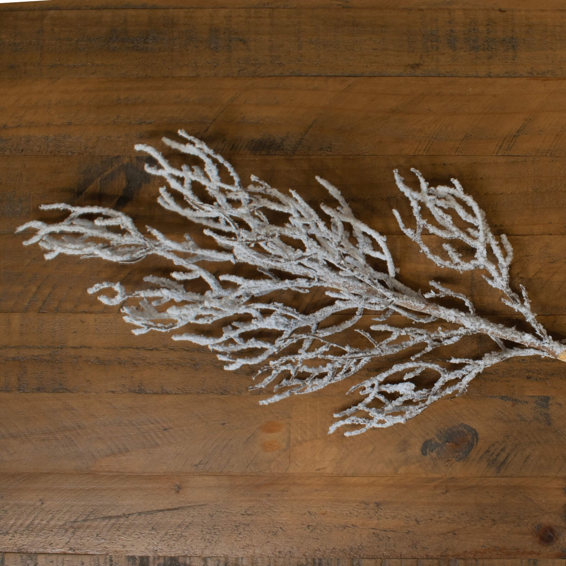 Lifelike frosted botanical branch with snow-dusted details, 75cm tall, perfect for winter decor centerpieces by RoomLondon at brixbailey.com