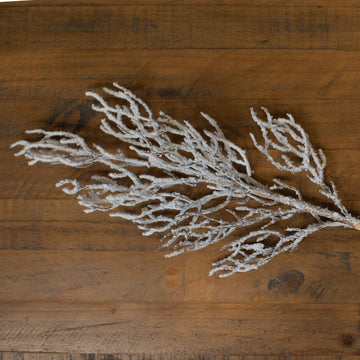 Lifelike frosted botanical branch with snow-dusted details, 75cm tall, perfect for winter decor centerpieces by Sostter at brixbailey.com