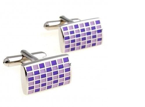 Purple and Pink Check Cufflinks