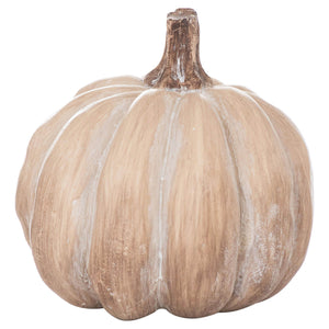 Set of six handcrafted grey wood-effect resin pumpkins for rustic autumn dÃ©cor by Sostter at brixbailey.com