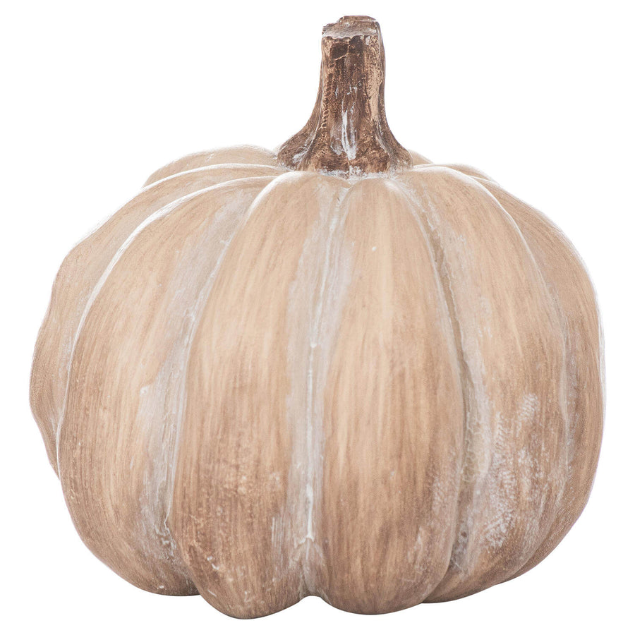 Set of six handcrafted grey wood-effect resin pumpkins for rustic autumn dÃ©cor by Sostter at brixbailey.com