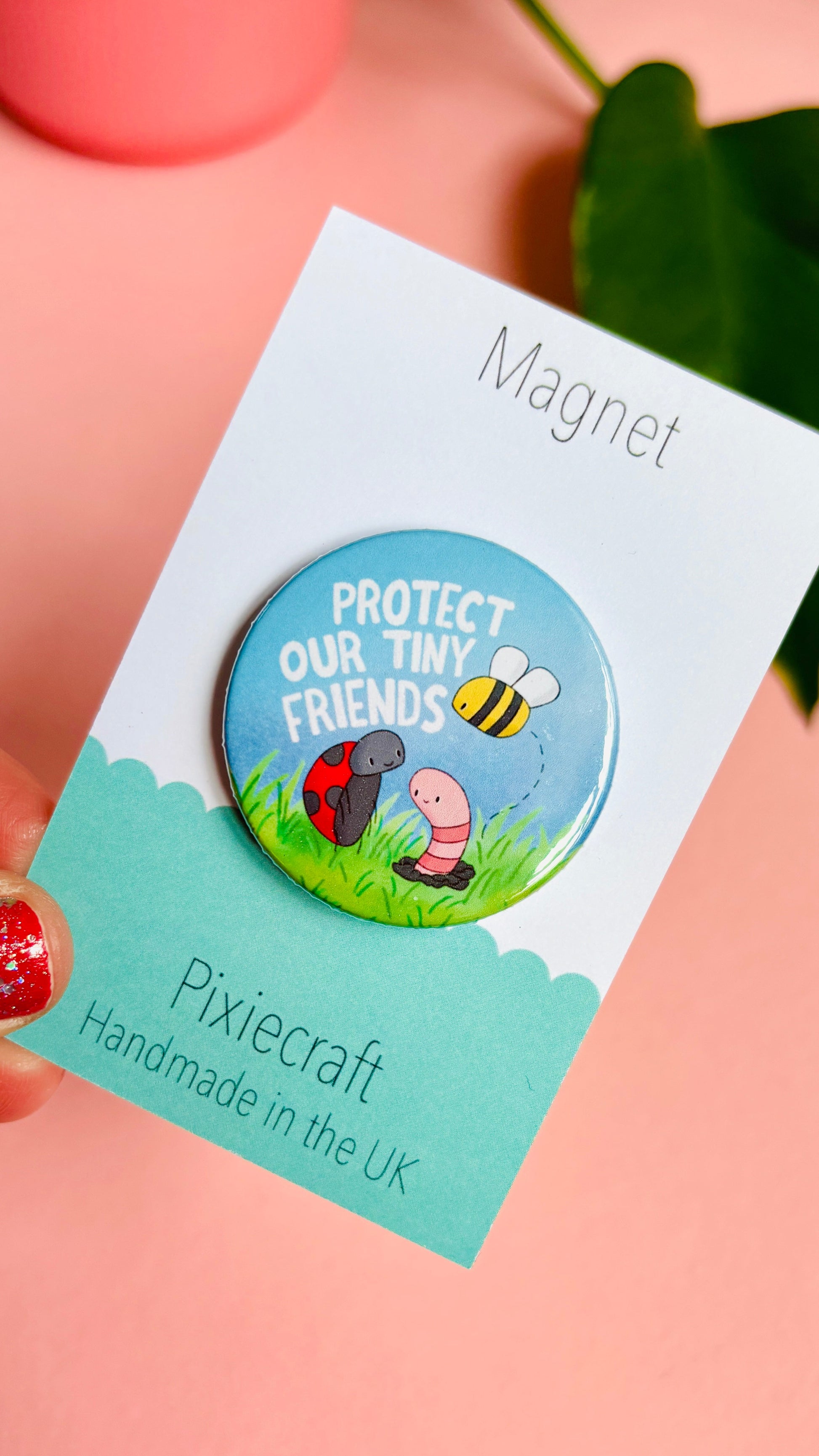 Eco-Warrior Gift Pin Badge or Magnet- Protect Bugs