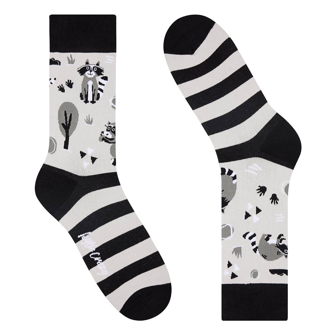 Trash Panda Parade Socks Black and White