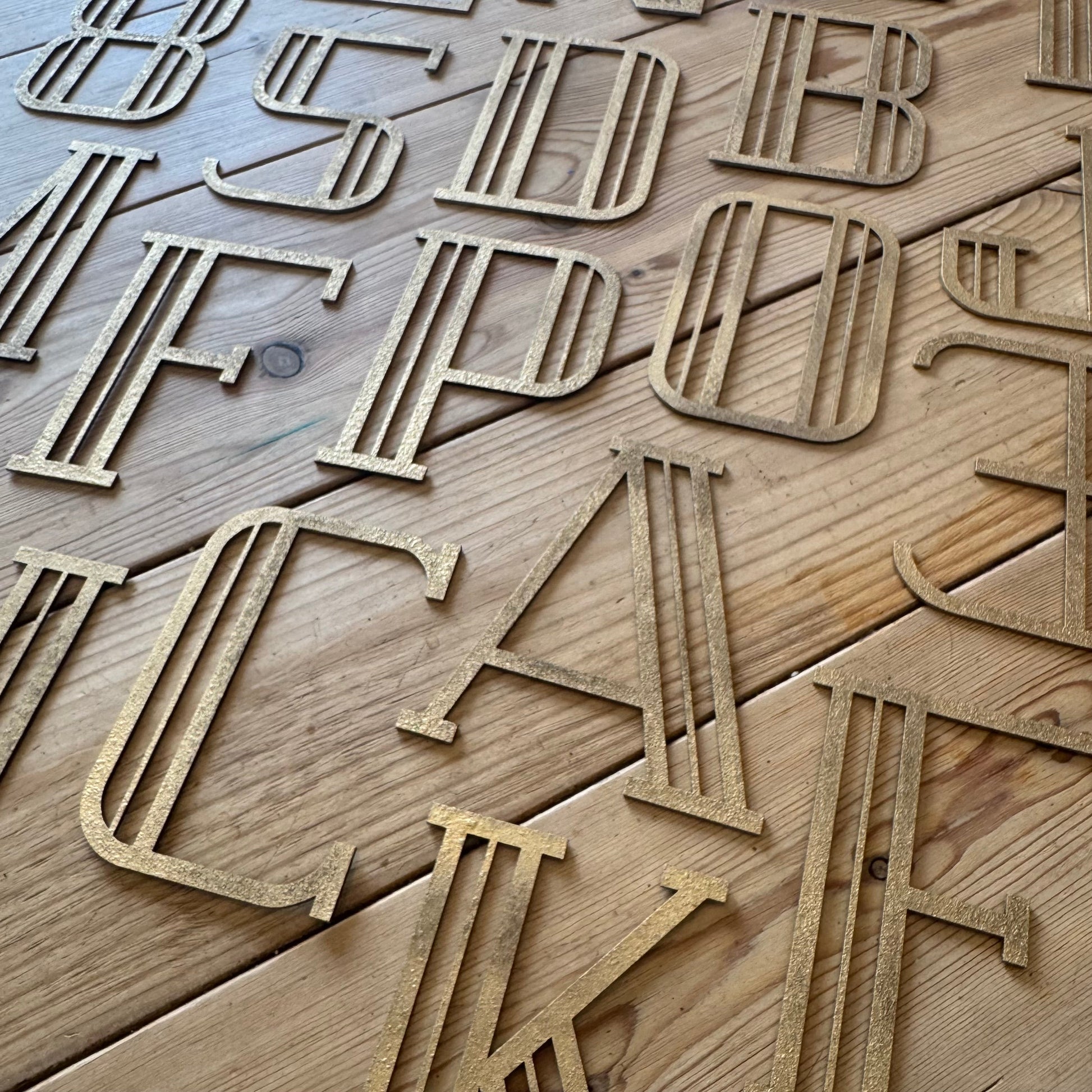 Gold Distressed 5" or 12" Art Deco Lettering A-Z 0-9