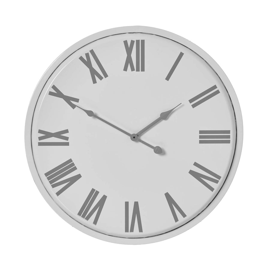 White square metal wall clock with minimalist design, 49cm, sleek modern decor by Sostter at brixbailey.com