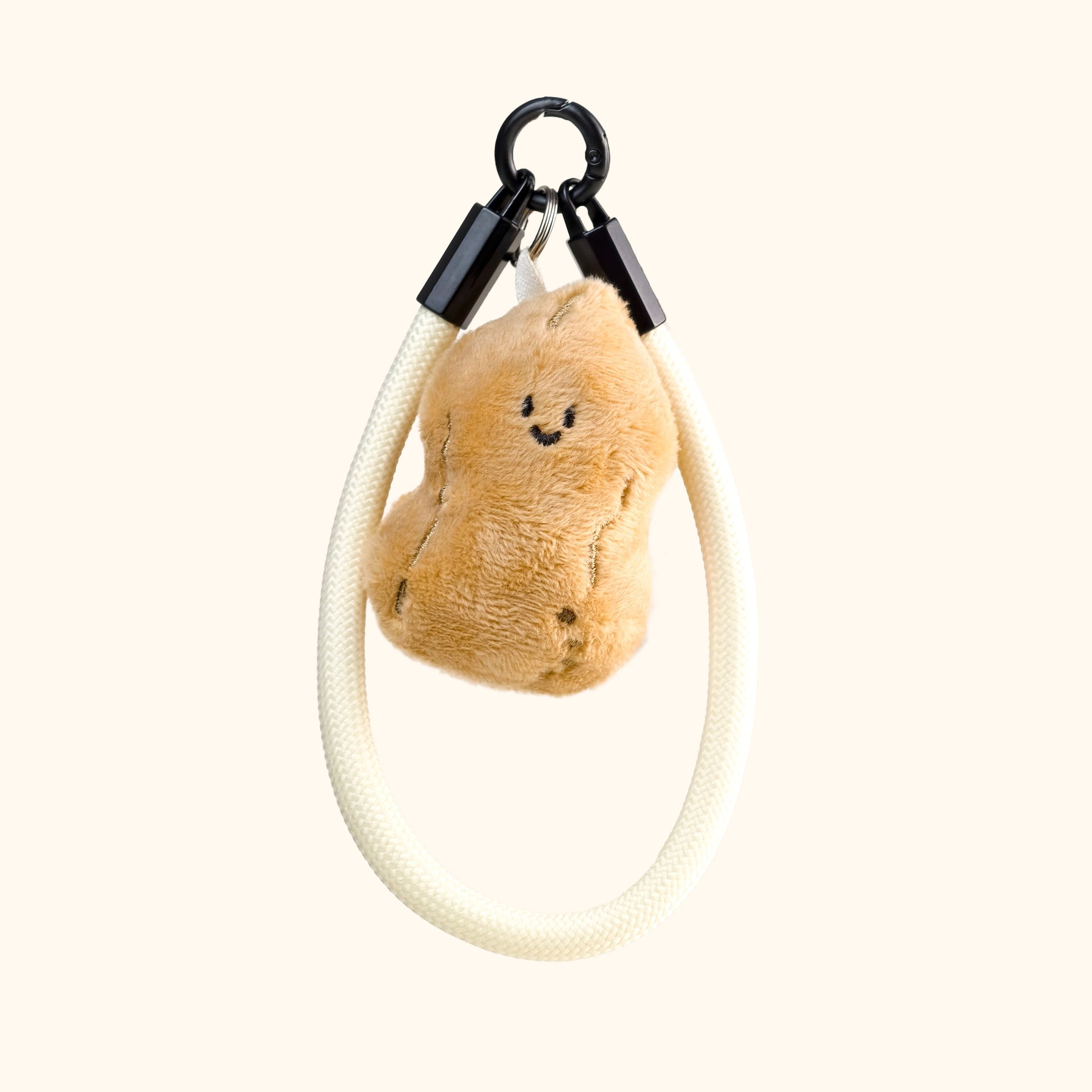 Peanut Plush Bag Charm in Beige
