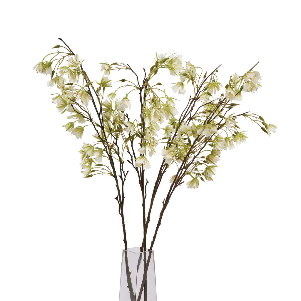 Lifelike artificial Elaeocarpus stem with finely textured green leaves, 100cm tall, for realistic floral arrangements by Sostter at brixbailey.com
