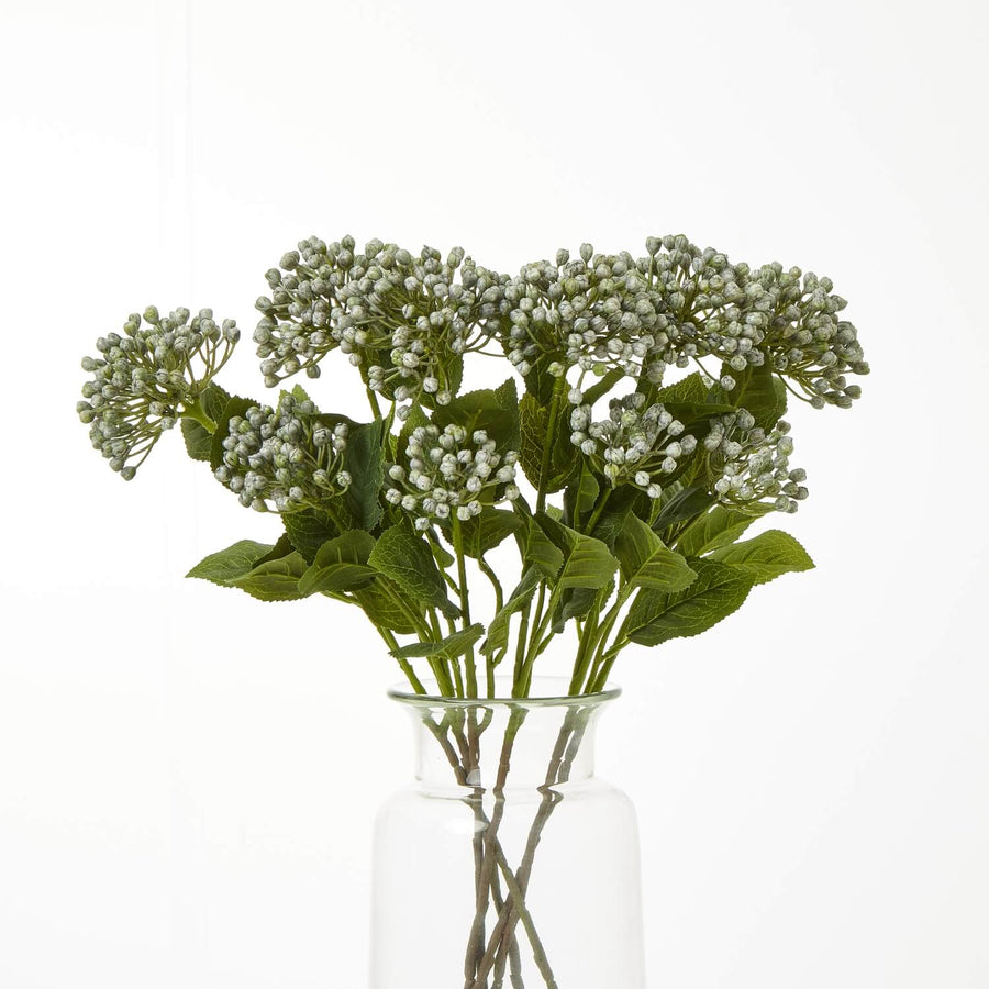 Lifelike blue hydrangea spray with lush clusters, 55cm faux floral arrangement for home decor by Sostter at brixbailey.com