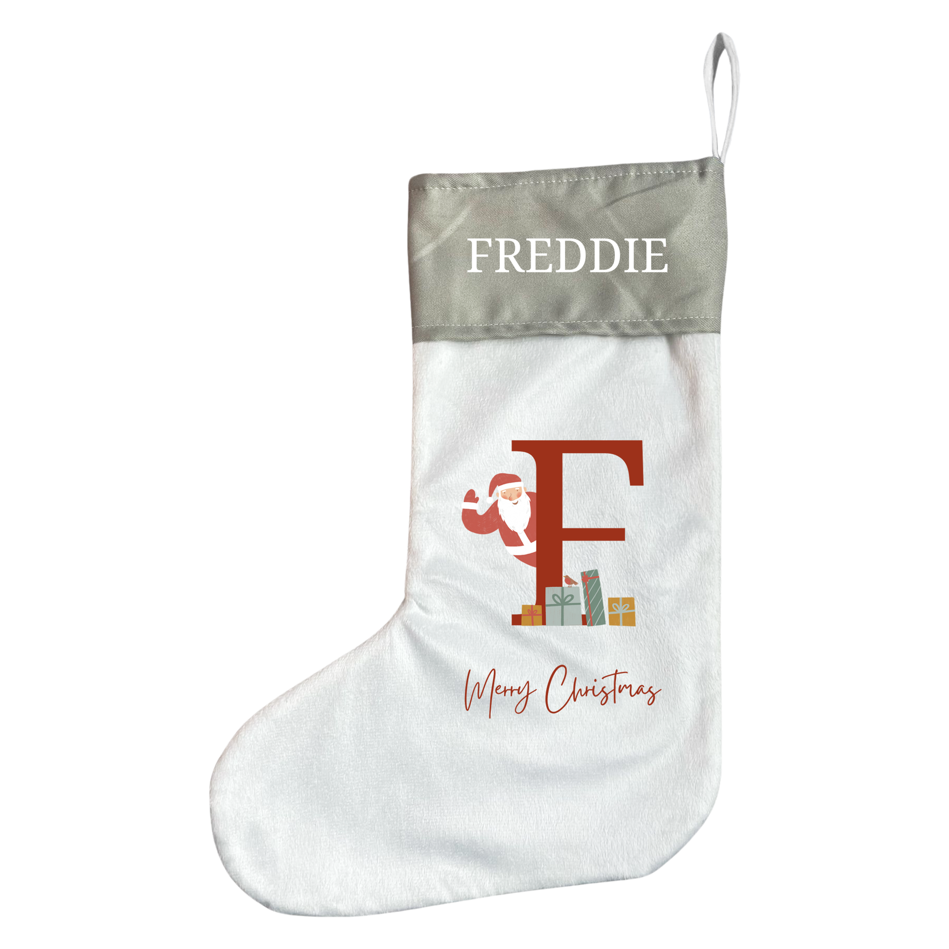 Personalised Christmas Stocking Santa Brings Gifts Design
