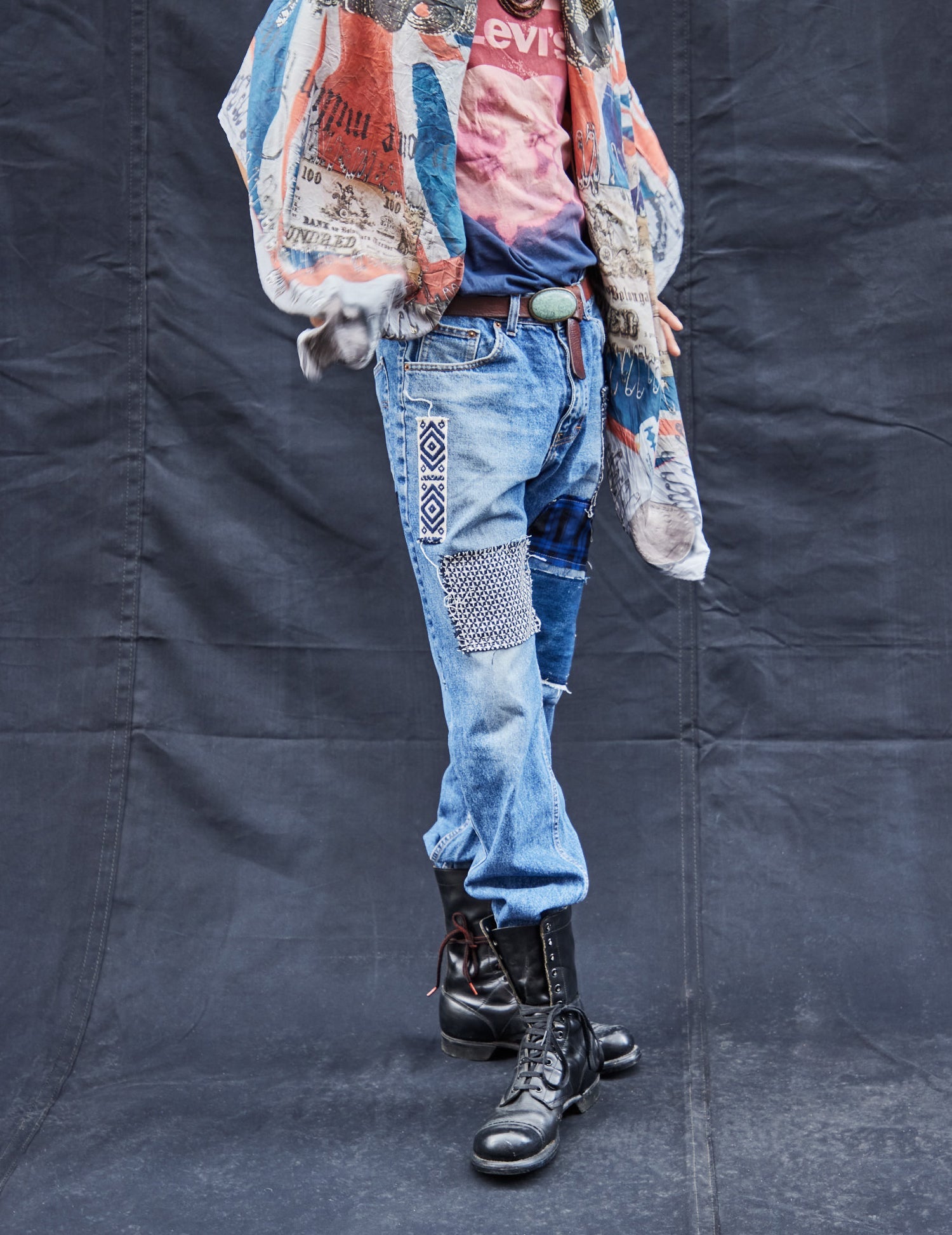 Customised  Patched Levis Jeans