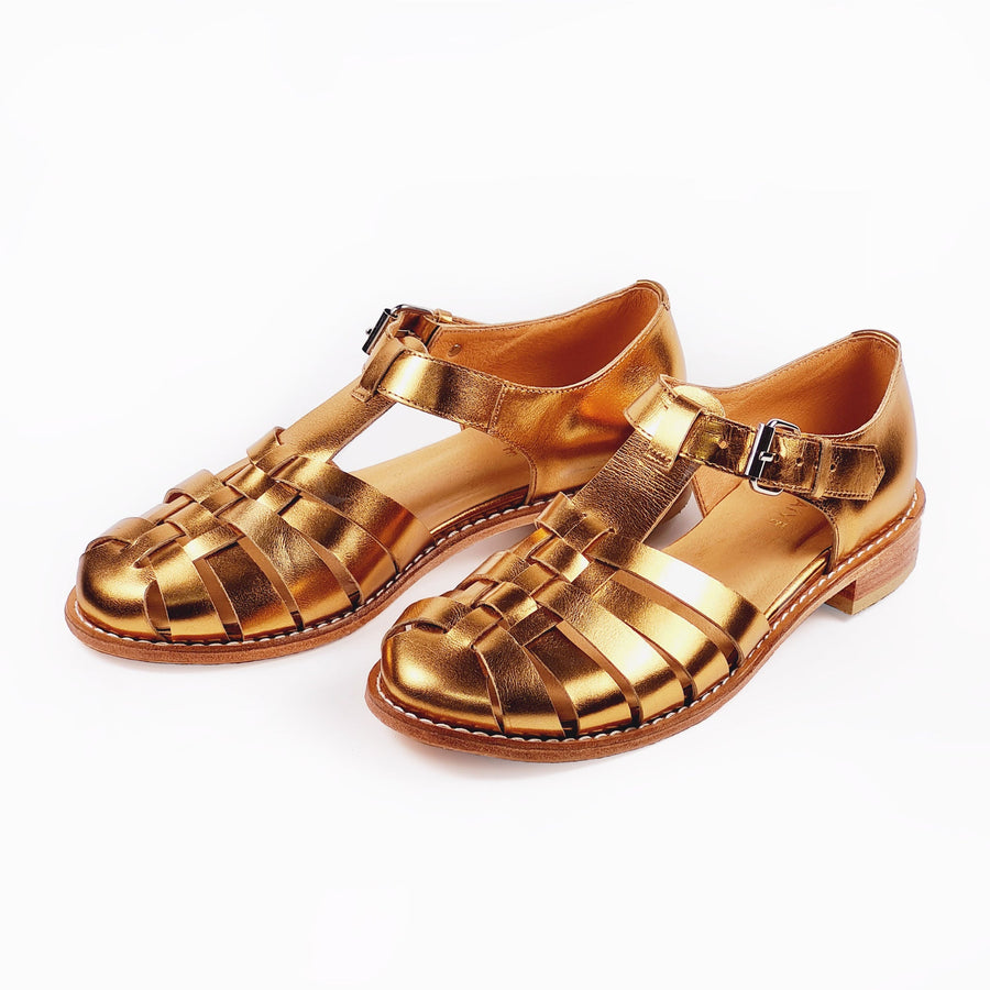 Handmade Leather Fisherman Sandals - Golden