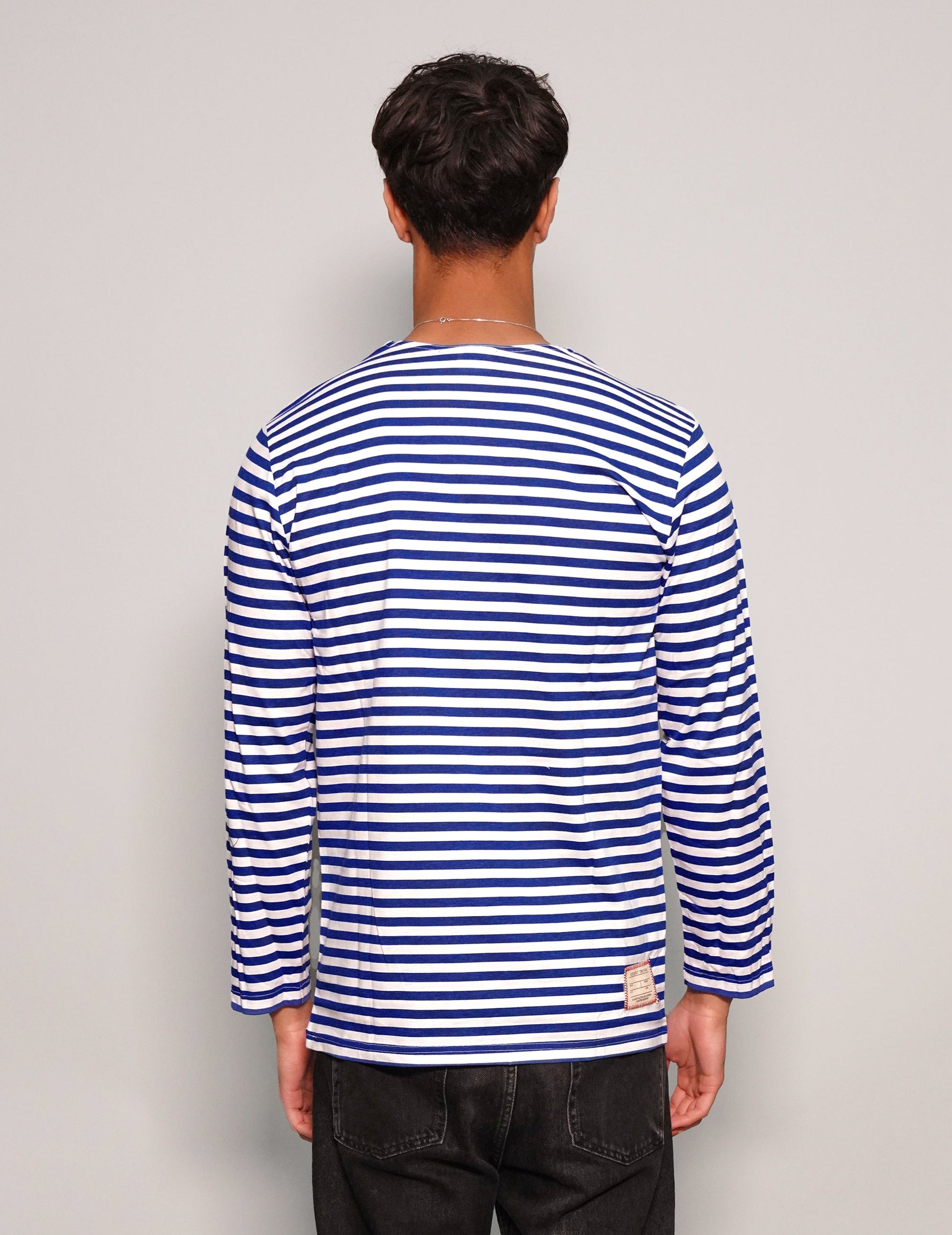 Vintage Naval Long Sleeve T-Shirt in Blue Stripe