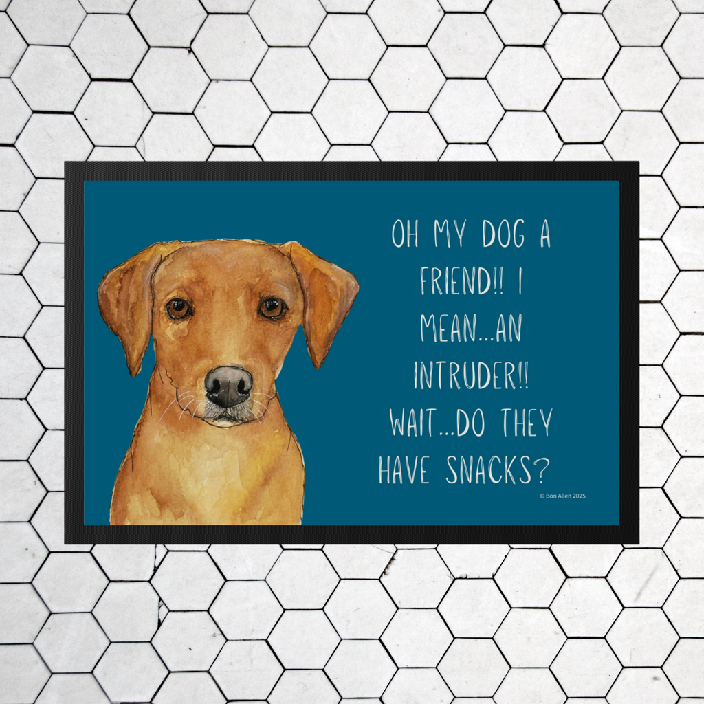 Fox Red Labrador Welcome Mat – Is It a Friend, Intruder… or Snack Delivery?!