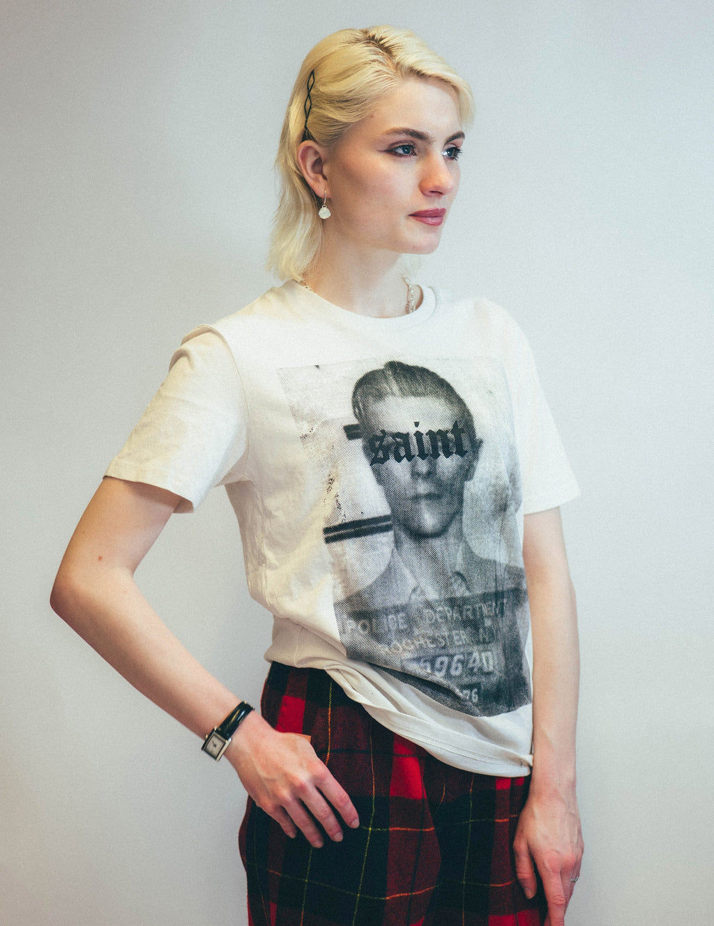 'Saint' T-Shirt in Ecru