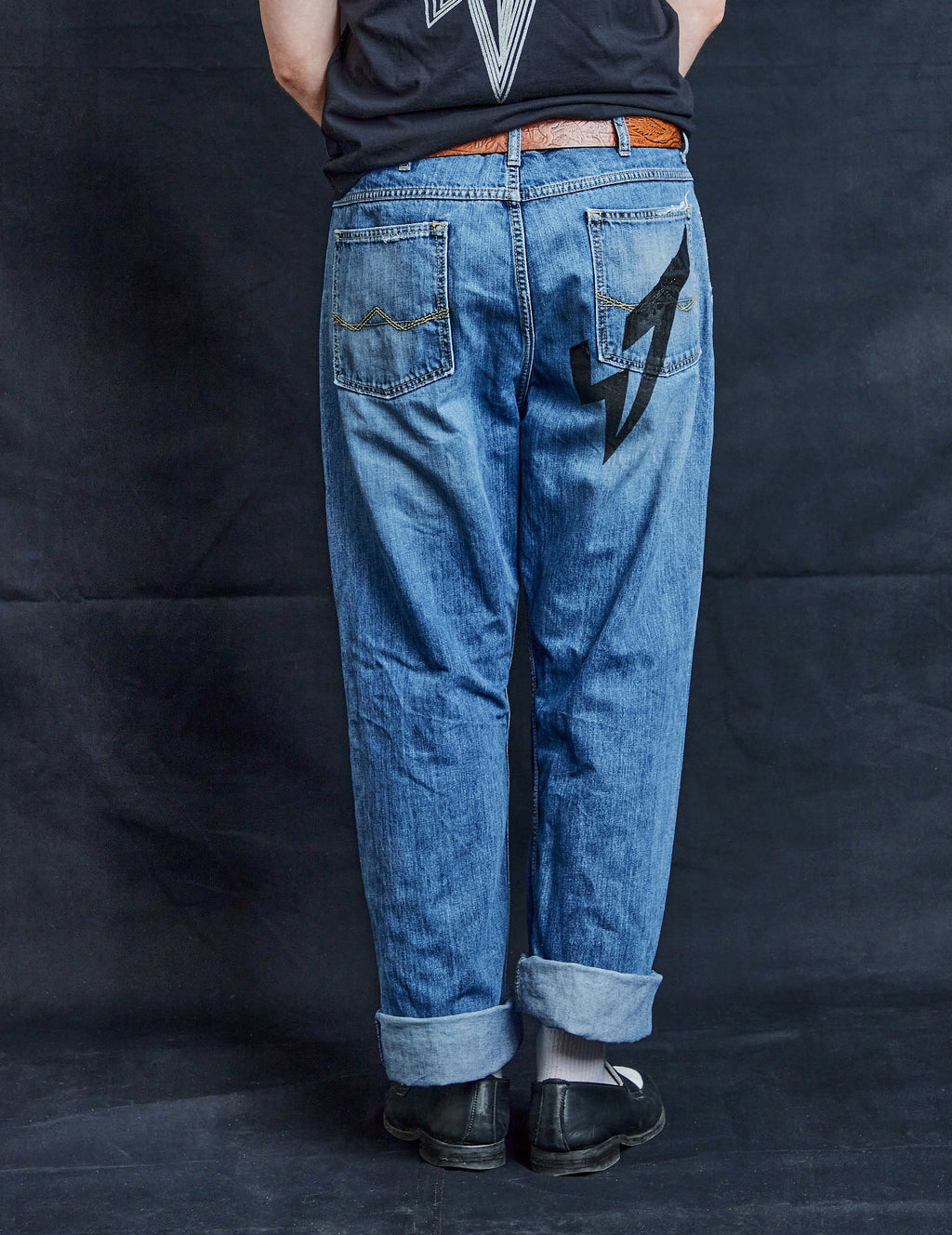 Multi-Print Distressed Jeans