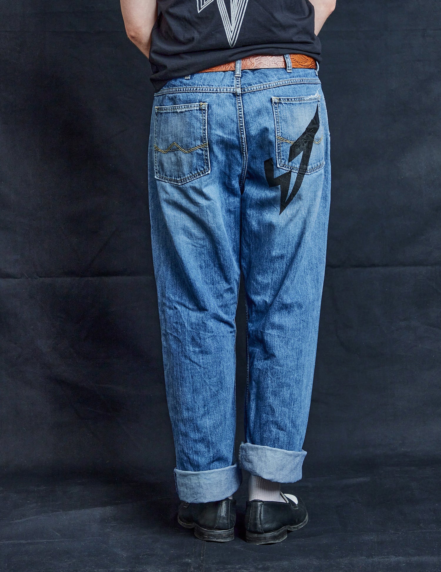 Multi-Print Distressed Jeans