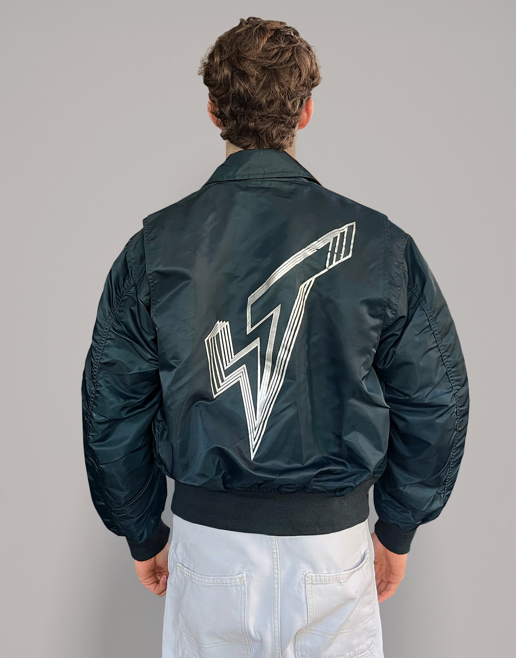 MA-2 Light Weight Collared Bomber Jacket in Navy