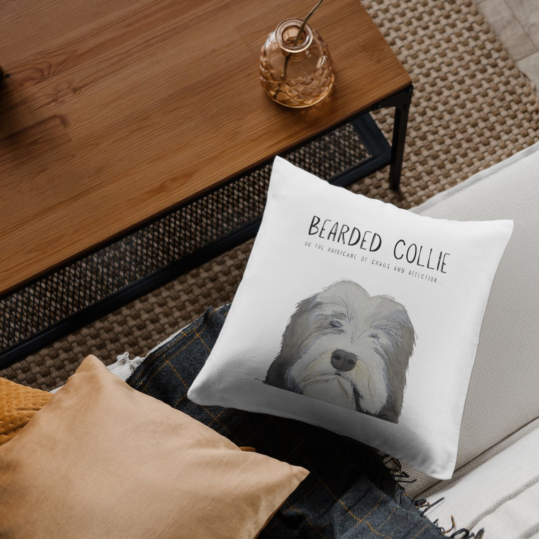 The Bearded Collie Cushion Cover: For the Chaos & Cuddles You Never Knew You Needed!