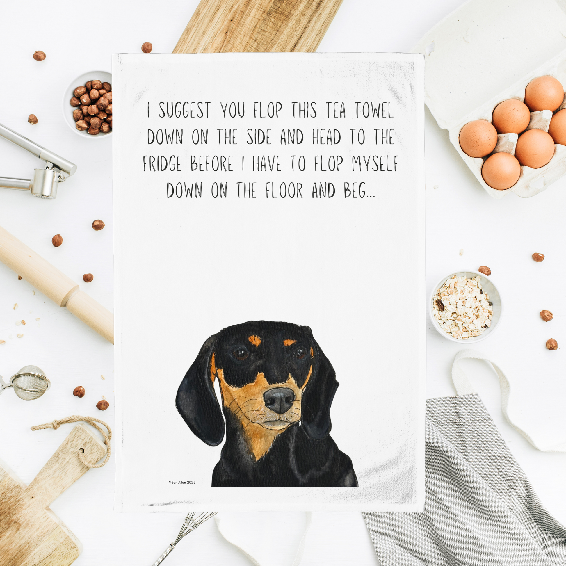 The Dachshund Tea Towel – Long Dog, Big Attitude!