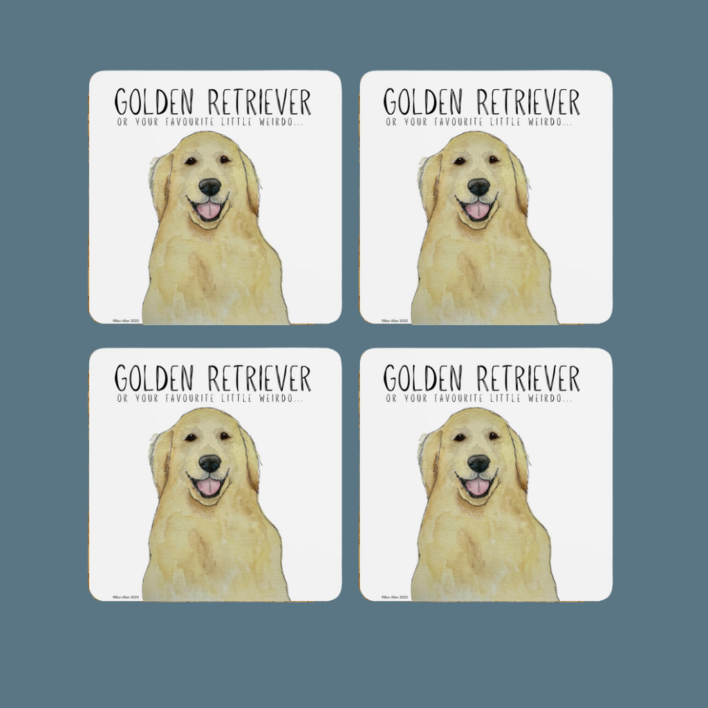 Golden Retriever Coasters – The Ultimate Goofy Sidekick for Your Drinks!