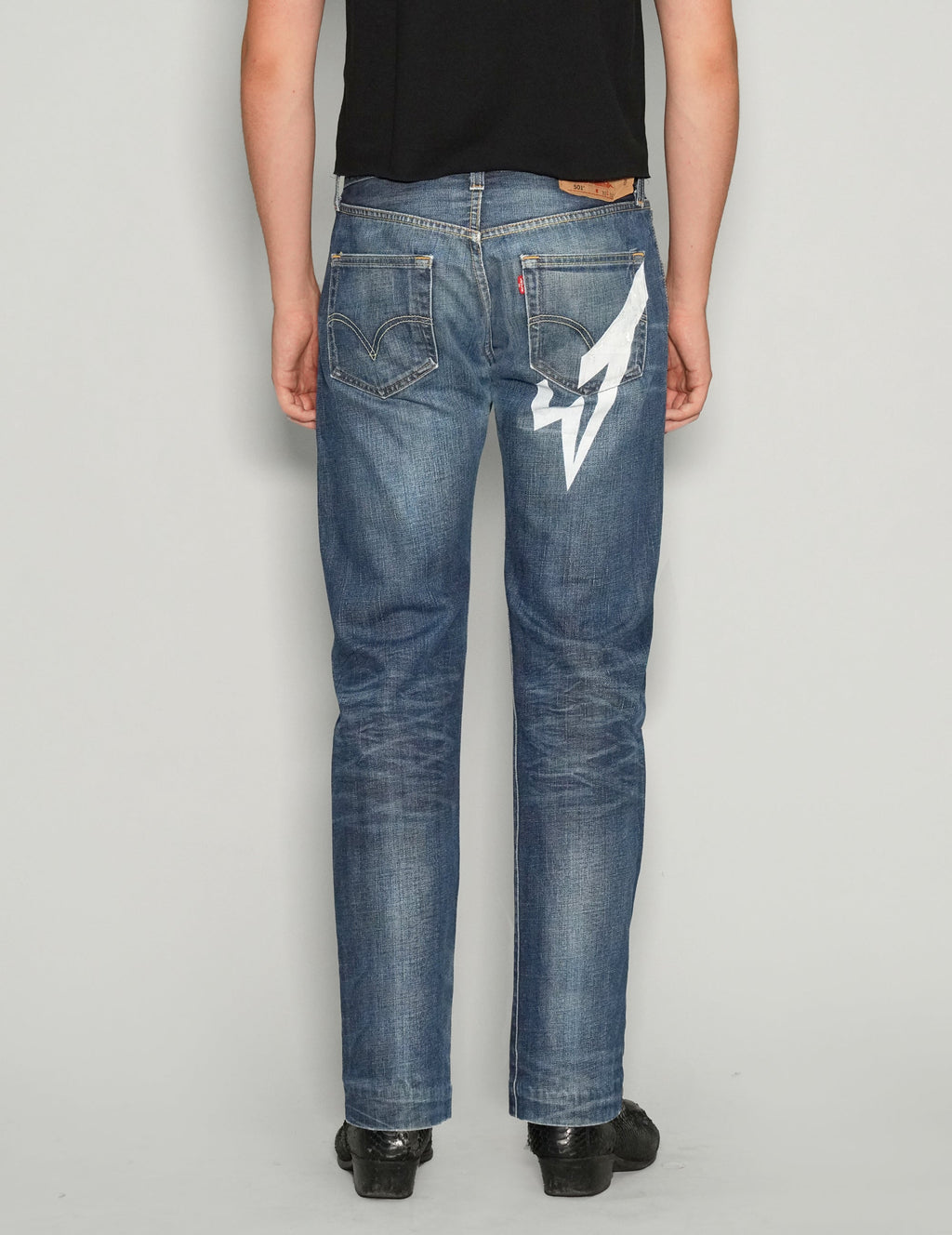 'Love Will Tear Us Apart' Jeans in Blue