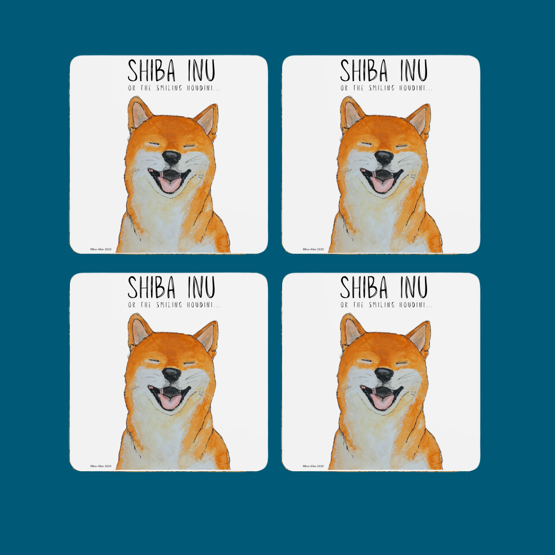 Shiba Inu Coasters – Smiling Houdini Approved!