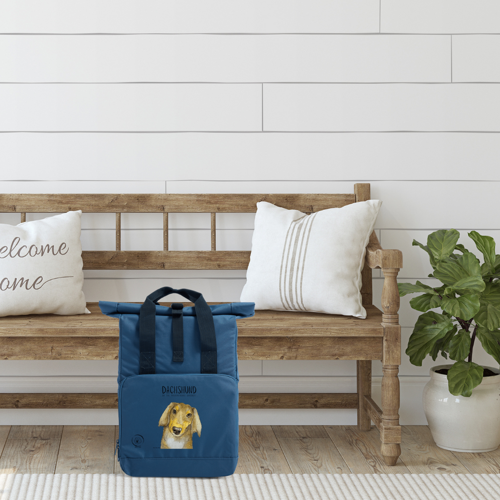 Long Haired Dachshund Roll-Top Backpack – Small Dog, Big Adventure!