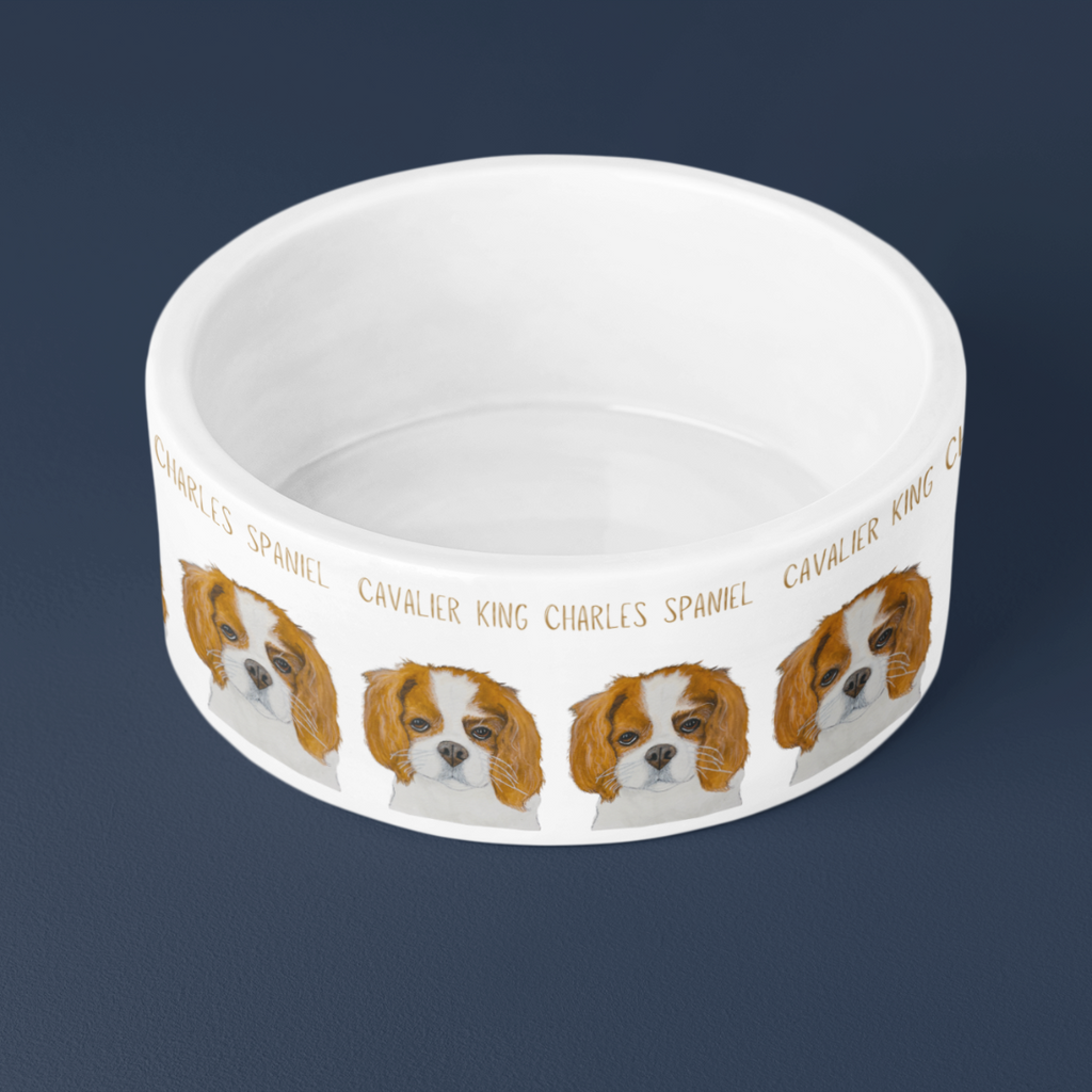 Royal Tableware: Cavalier King Charles Spaniel Ceramic Dog Bowl for Distinguished Diners