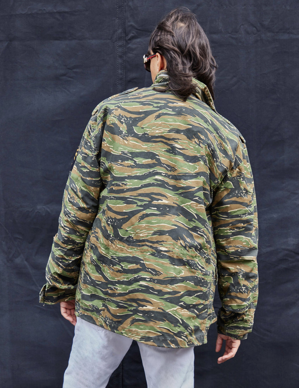 Vintage M65 Military Field Jacket in Tiger Camo