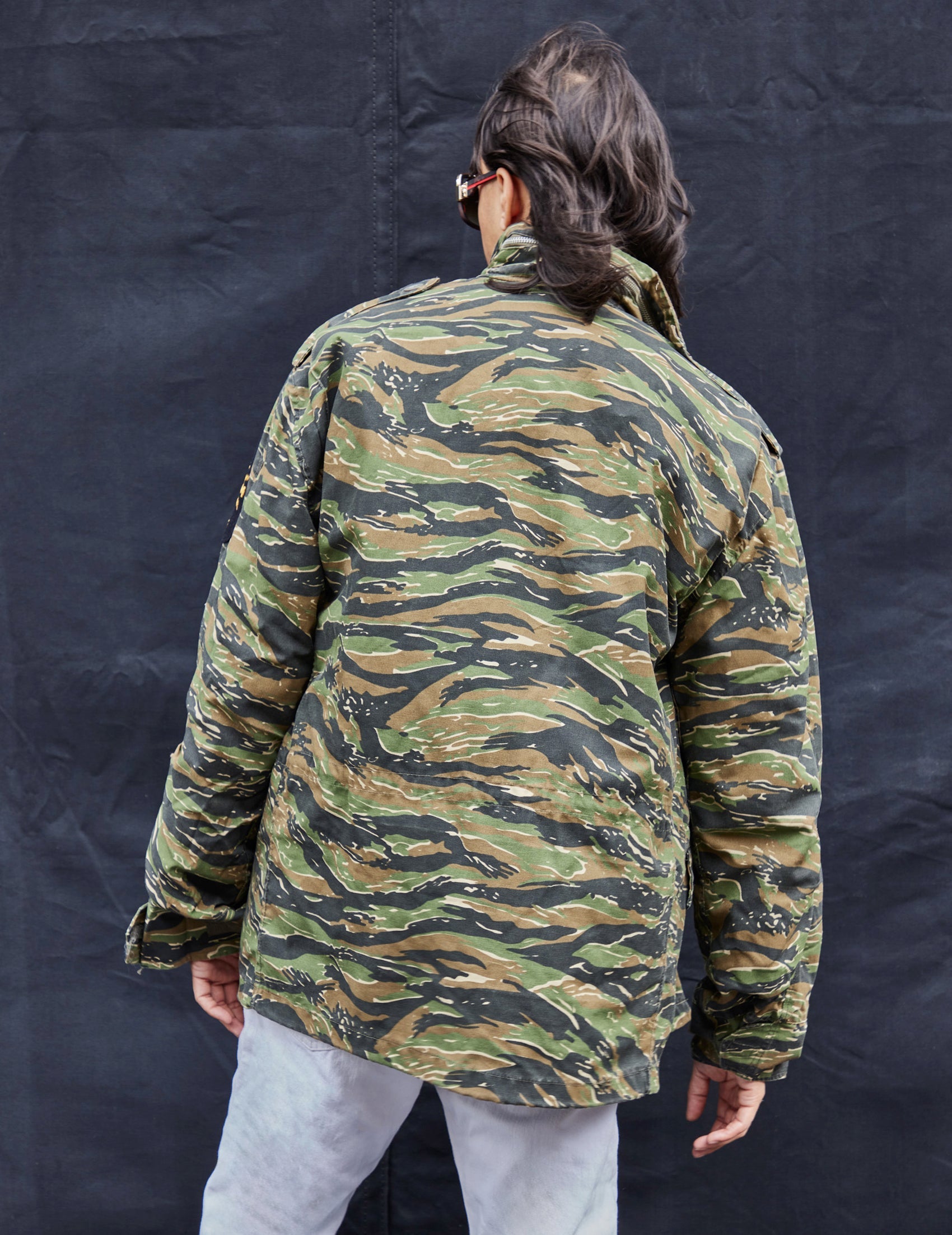 Vintage M65 Military Field Jacket in Tiger Camo