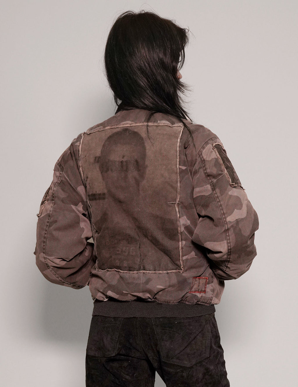 MA 1 Patched Bomber in Grey Camo