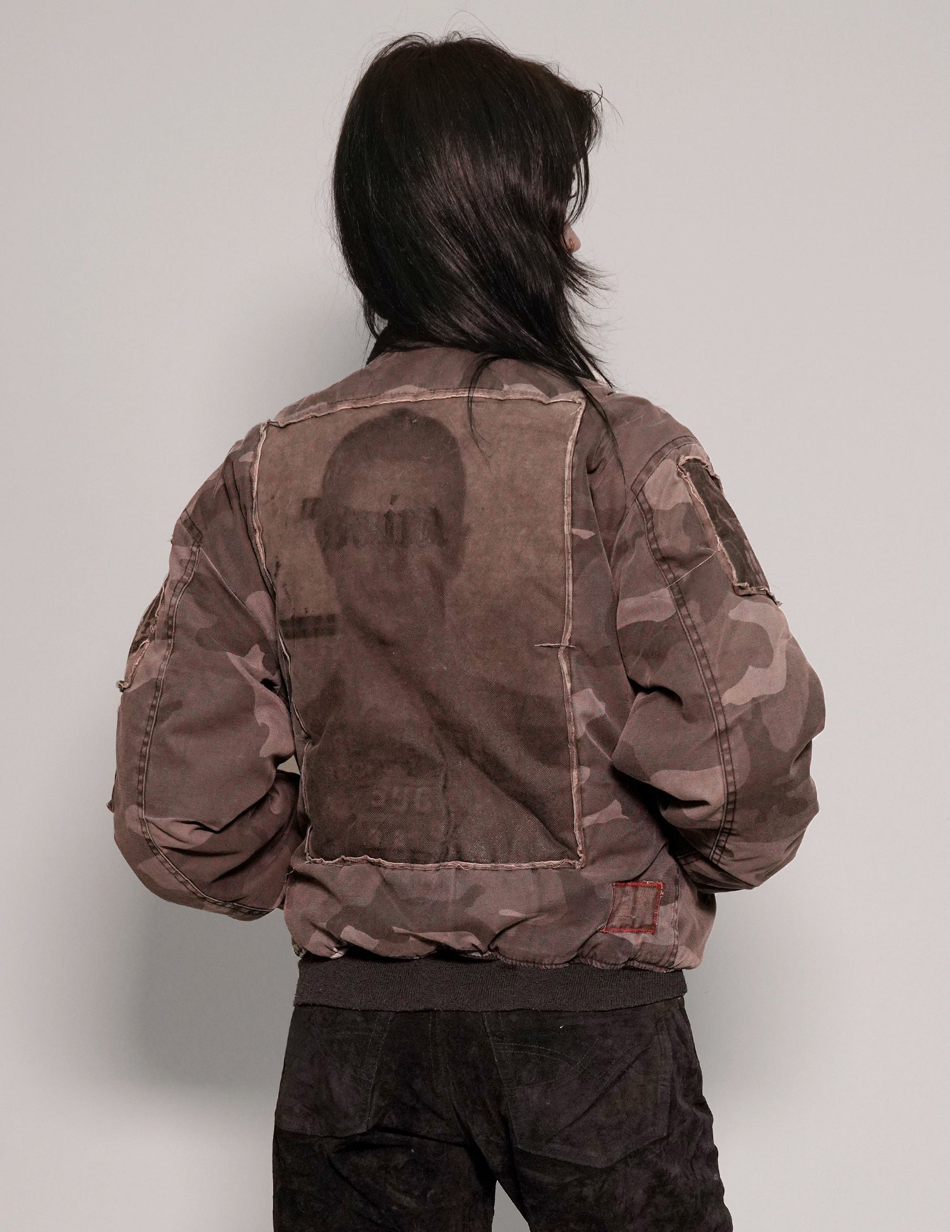 MA 1 Patched Bomber in Grey Camo