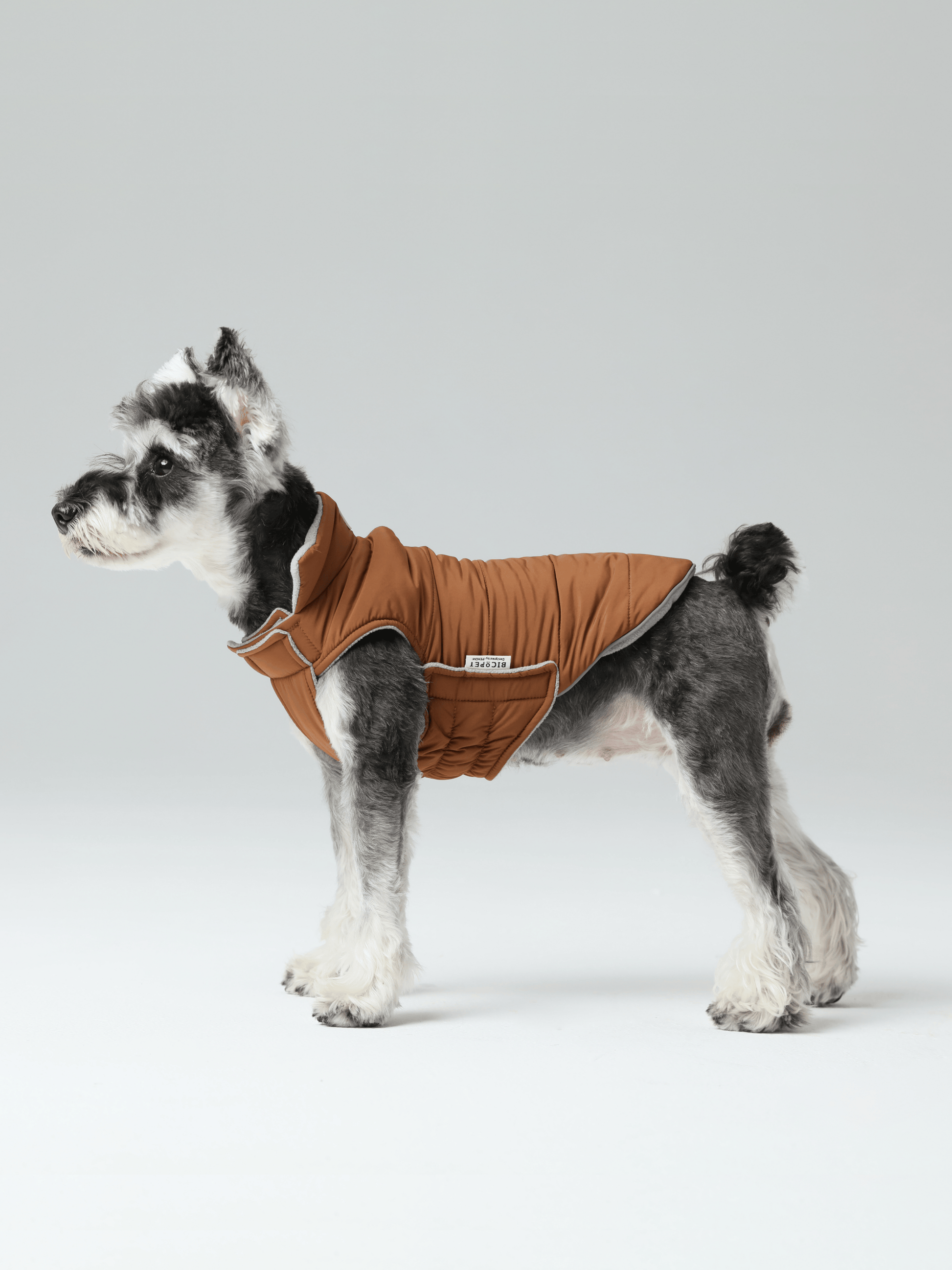Reversible Dog Vest Jacket in Orange and Grey
