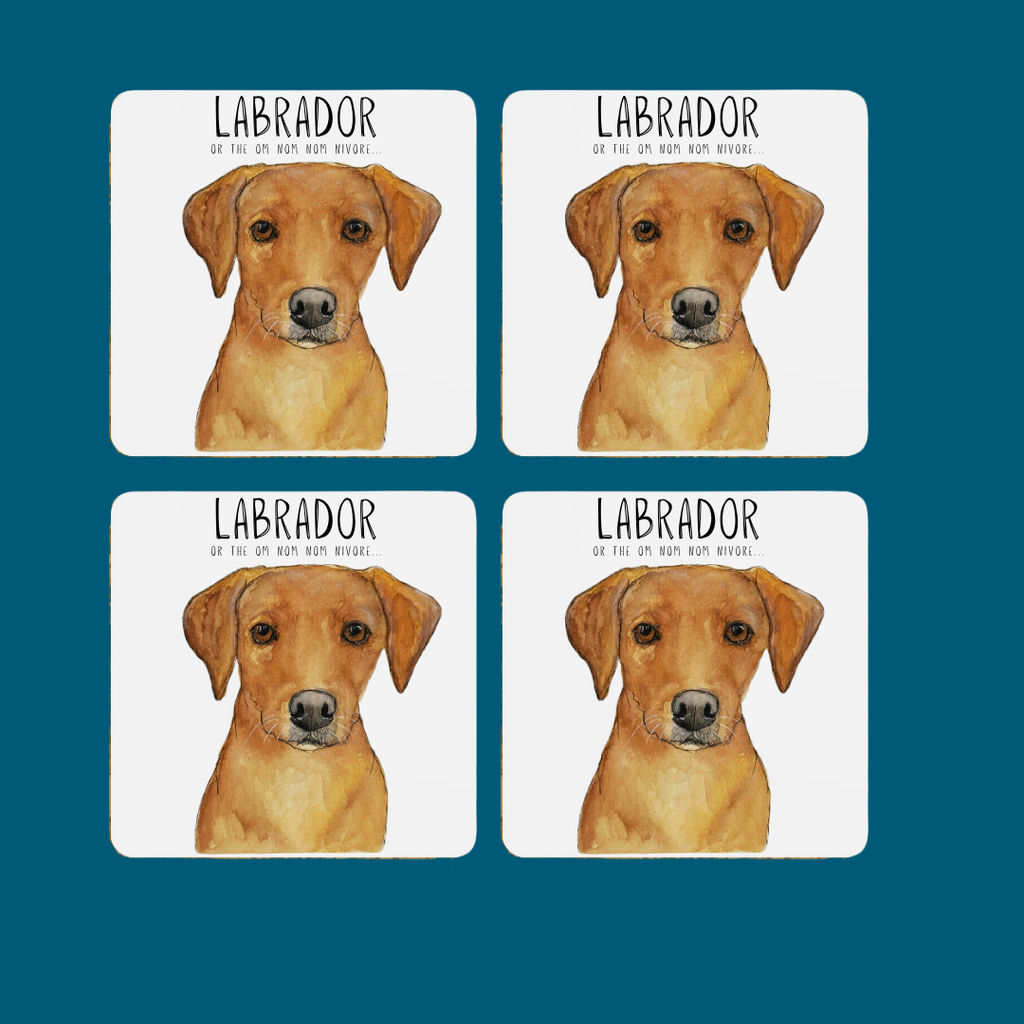 Pawse for a Snack: Labrador Coaster Set (Om Nom Nomnivore Edition)