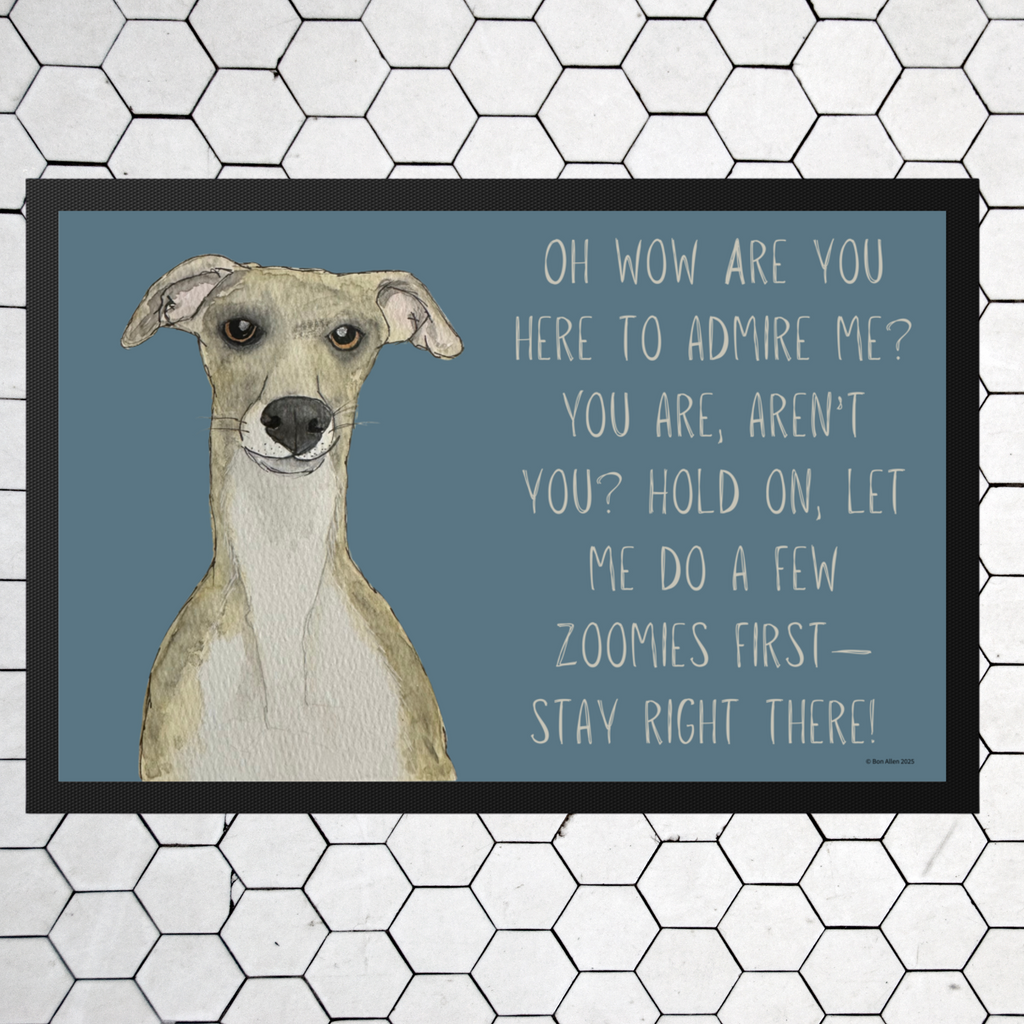 Zoomies Welcome: Whippet Door Mat – The Ultimate Pet Greeting!