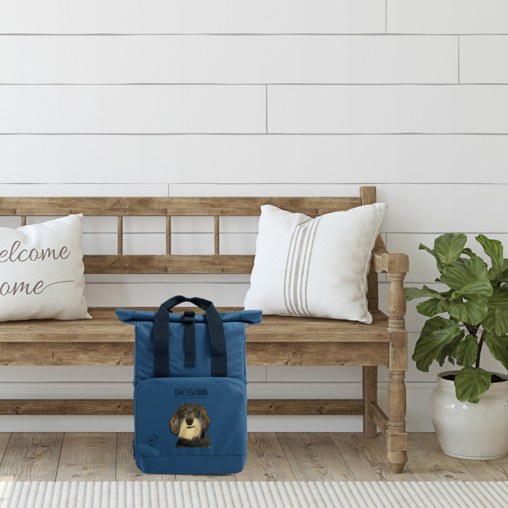 Wire Haired Dachshund Roll-Top Backpack – Small Dog, Big Adventure!