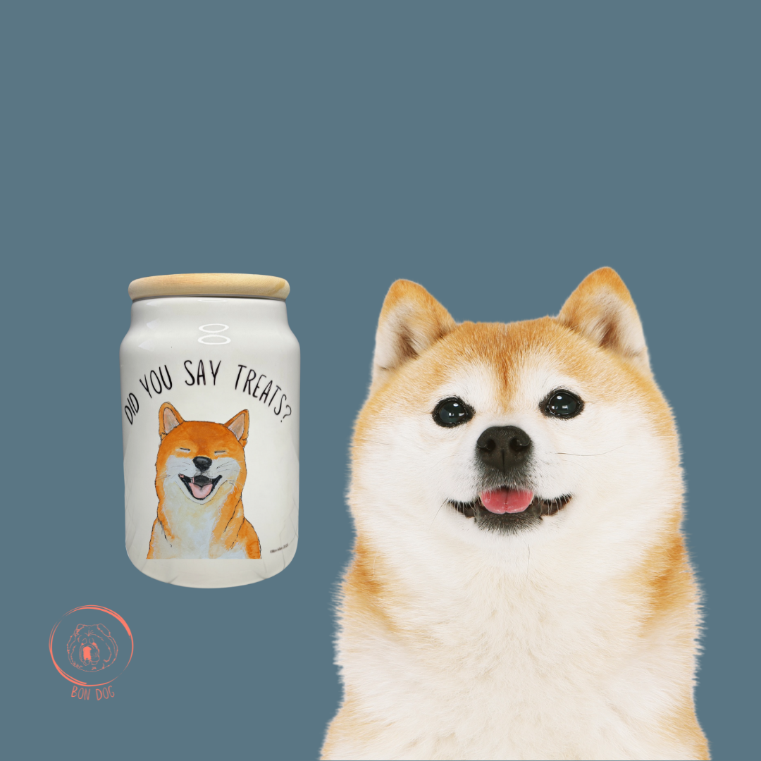 "Treats? I Prefer Tribute." – Shiba Inu Ceramic Treat Jar