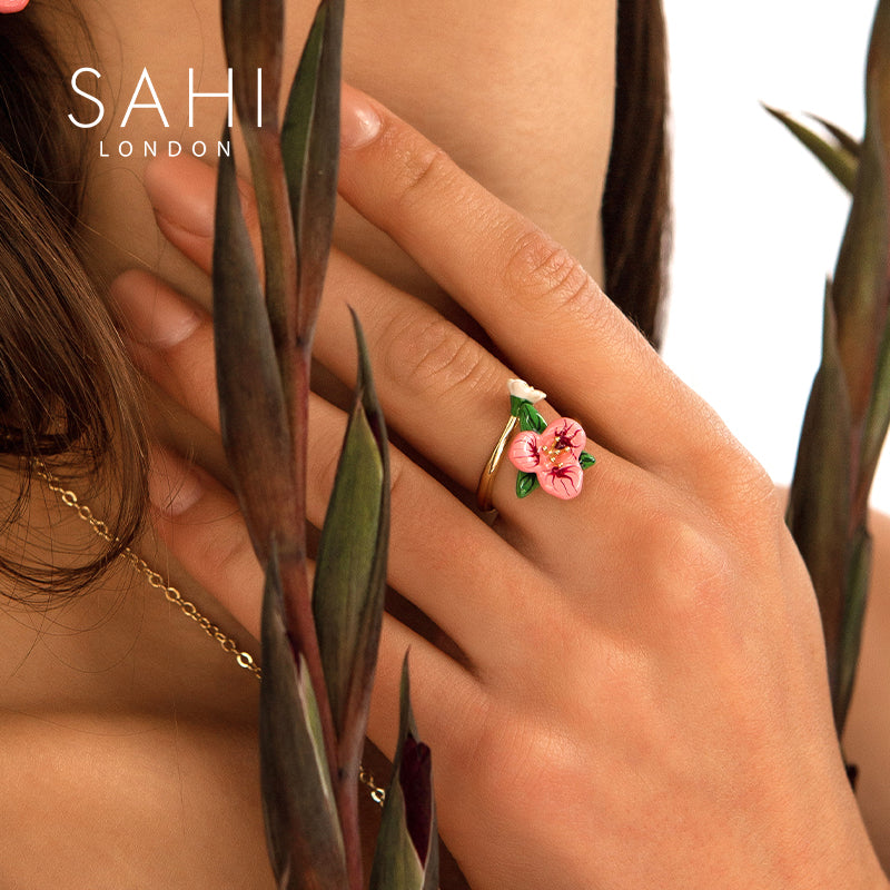 Enchanting Garden Pink Adjustable Ring