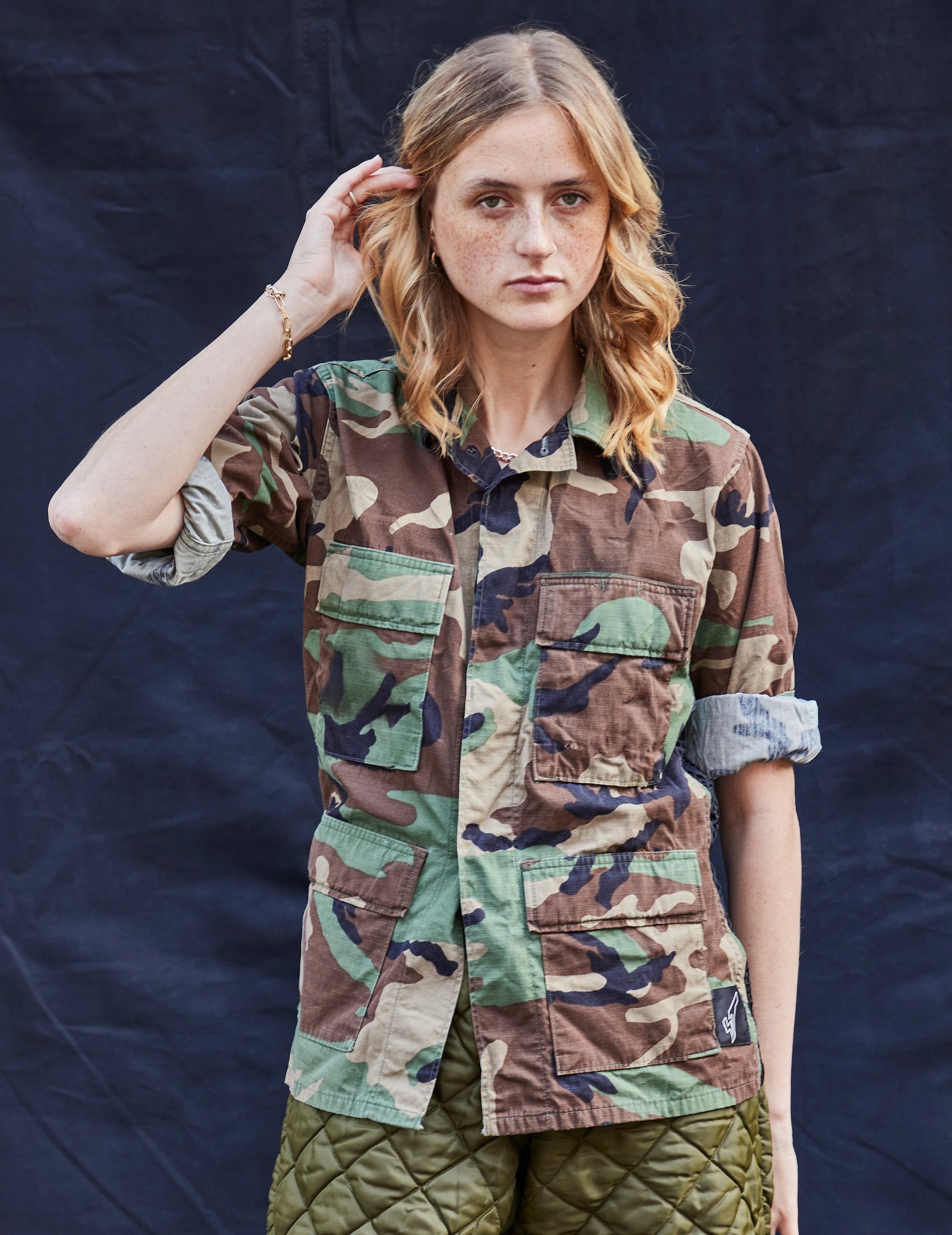 Party Back Shirt - Black Lace - Camo