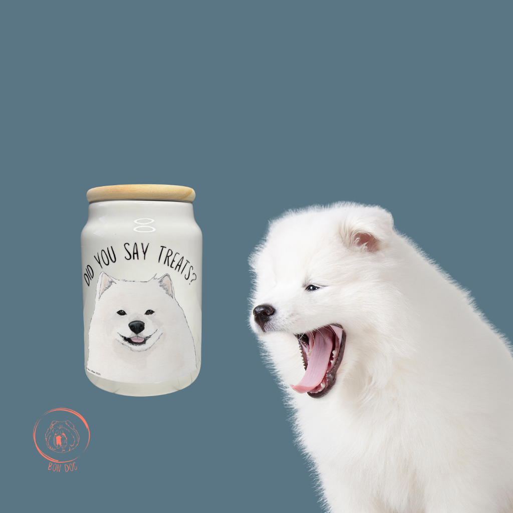Snack Vault for Fluffballs: Samoyed-Approved Treat Jar