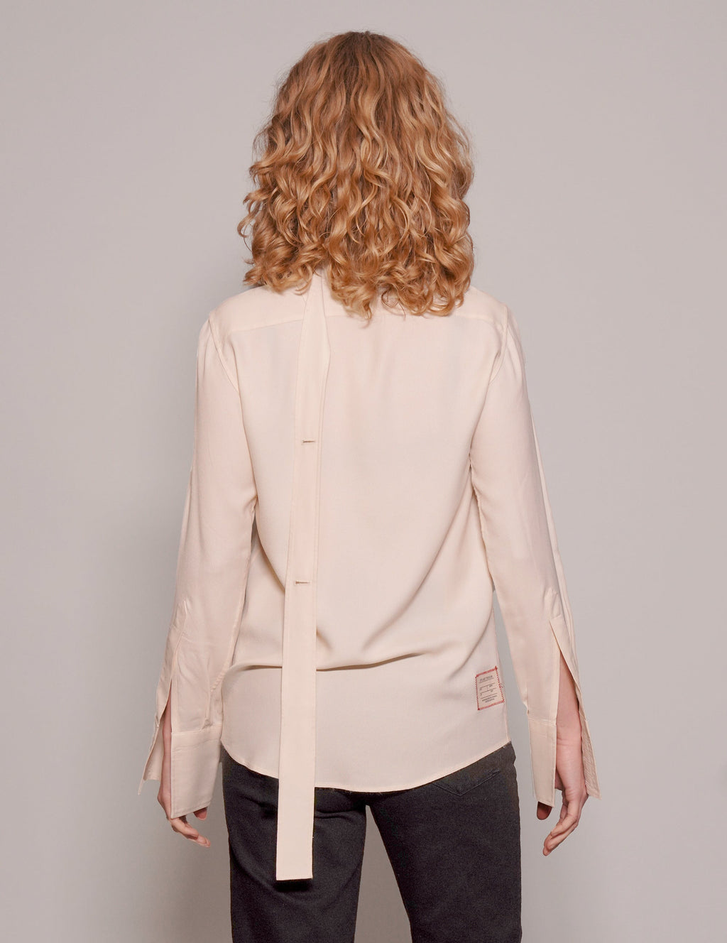 Vintage Neck Tie Blouse in Cream