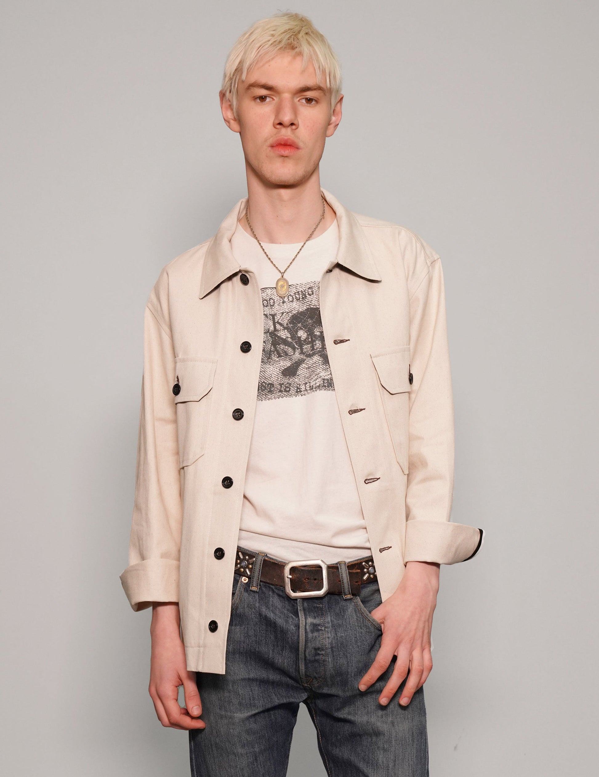 Cotton Workshirt in Ecru
