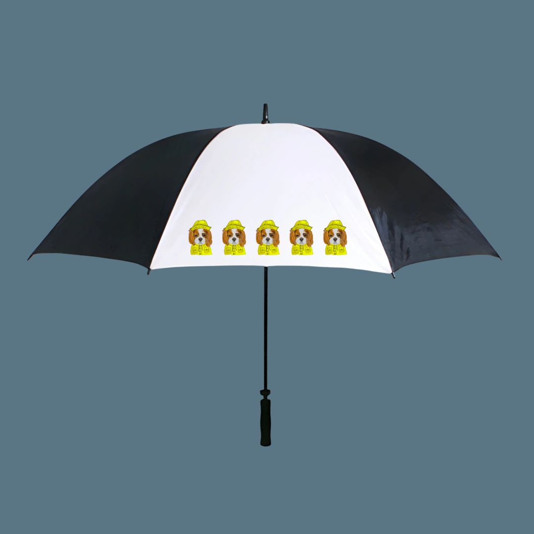 Reign or Shine: Cavalier King Charles Spaniel Golf Umbrella with Royal Attitude