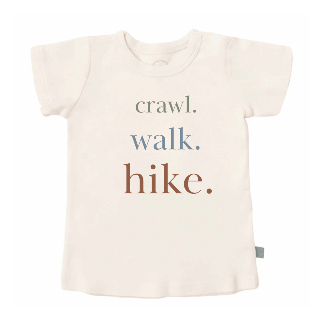 Crawl Walk Hike Organic Toddler Graphic Tee