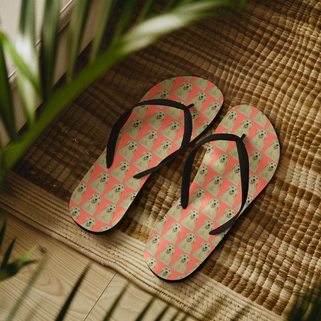 Golden Retriever Flip Flops: Step into Comfort with Your Favourite Little Weirdo!